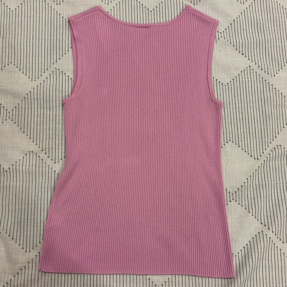 Croft & Barrow Pink Ribbed Tank Top - Picture 5 of 10